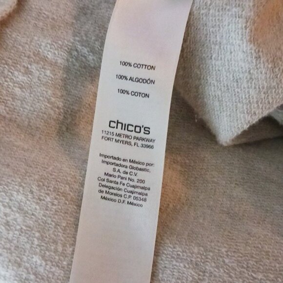 Chico's Weekends Sweater Cream Embellished 3/4 Sleeve Comfy Womens Size M - Picture 8 of 9